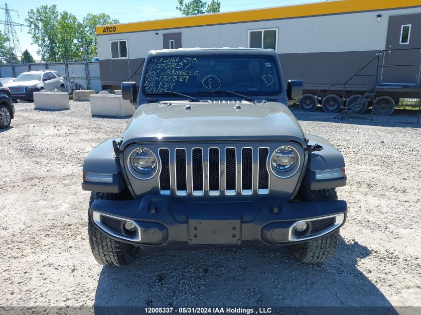 2020 Jeep Wrangler Unlimited Sahara VIN: 1C4HJXENXLW172339 Lot: 12005337