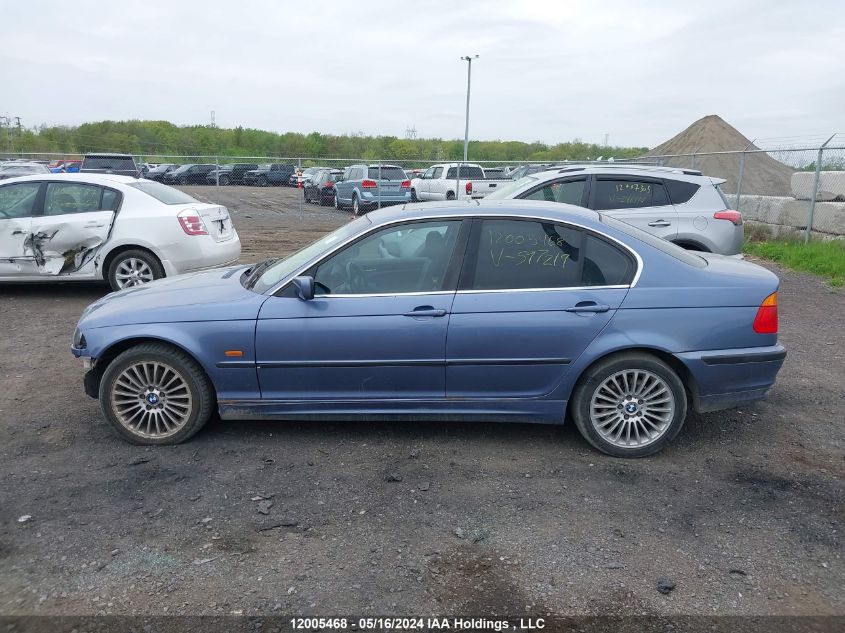 2001 BMW 330 I VIN: WBAAV53461JS97219 Lot: 12005468