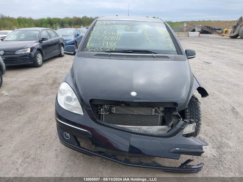 2008 Mercedes-Benz B-Class VIN: WDDFH33X68J280841 Lot: 12005507