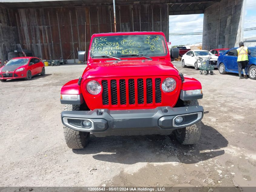 2021 Jeep Gladiator Sport VIN: 1C6JJTAG9ML508641 Lot: 12005543