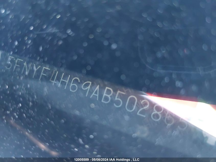 2010 Honda Pilot VIN: 5FNYF4H69AB502865 Lot: 12005589