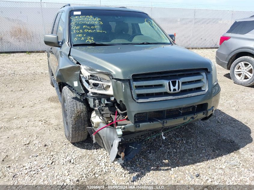 2006 Honda Pilot VIN: 2HKYF18566H001043 Lot: 12005678