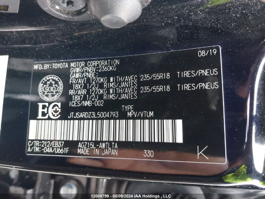 2020 Lexus Nx 300 F-Sport VIN: JTJSARDZ3L5004793 Lot: 12005799