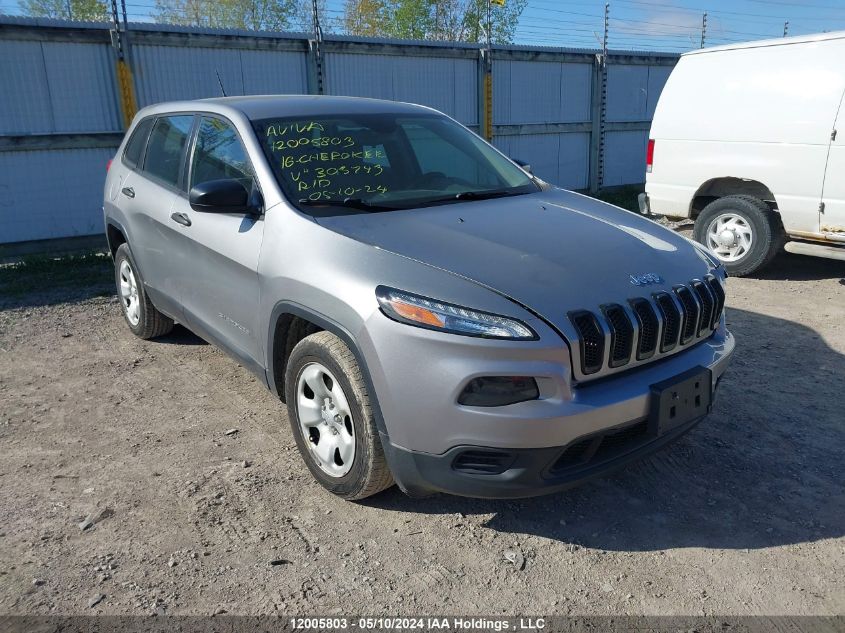 2016 Jeep Cherokee Sport VIN: 1C4PJLAB8GW303743 Lot: 12005803