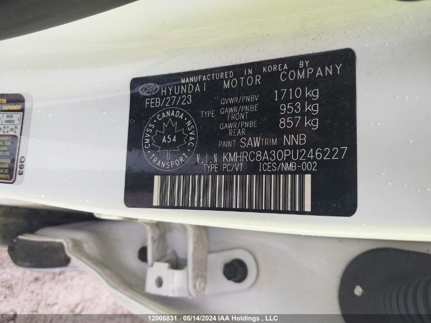 2023 Hyundai Venue Preferred VIN: KMHRC8A30PU246227 Lot: 12005831