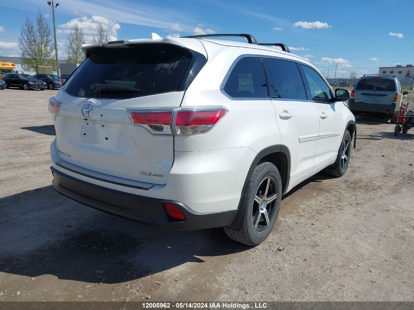 2015 Toyota Highlander Xle VIN: 5TDJKRFH3FS074681 Lot: 12005962