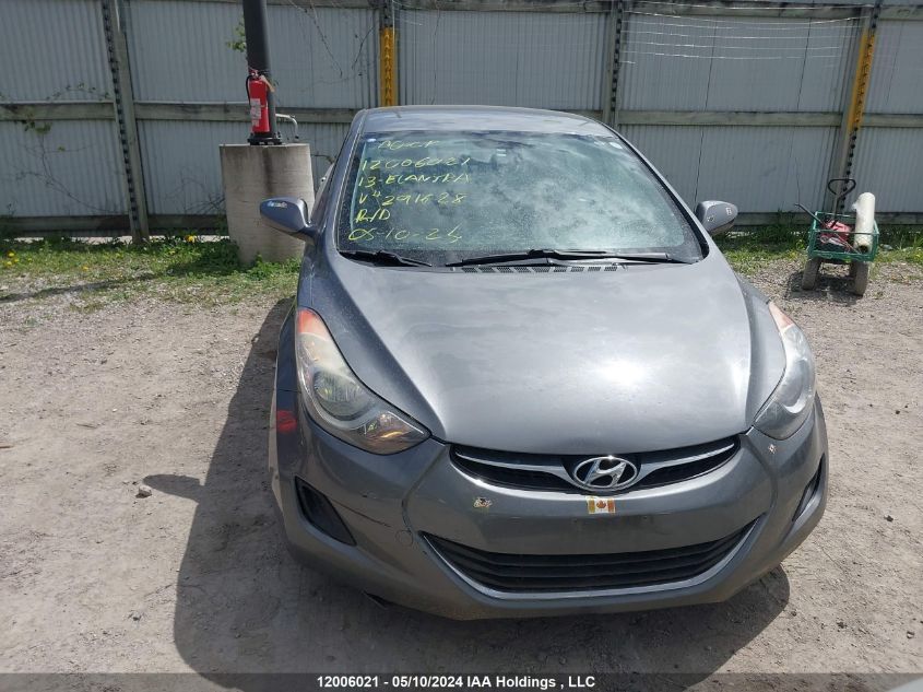 2013 Hyundai Elantra Gl VIN: 5NPDH4AE1DH291628 Lot: 12006021