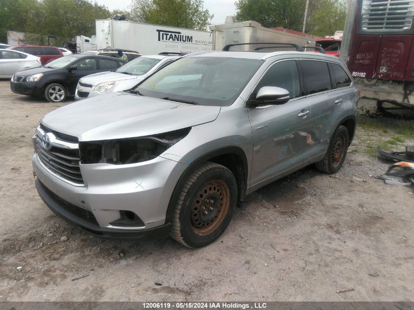 2016 Toyota Highlander Hybrid/Xle VIN: 5TDJCRFH3GS019596 Lot: 12006119