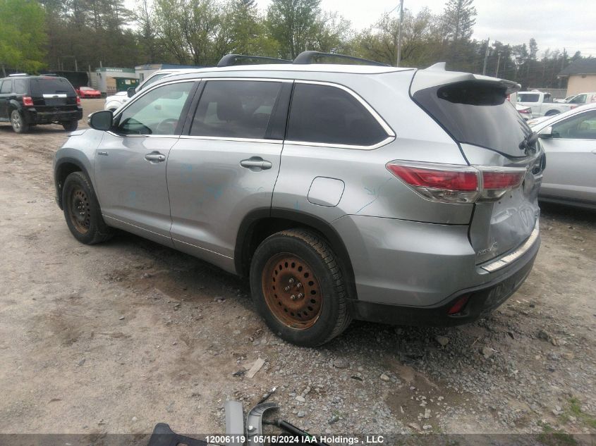 2016 Toyota Highlander Hybrid/Xle VIN: 5TDJCRFH3GS019596 Lot: 12006119