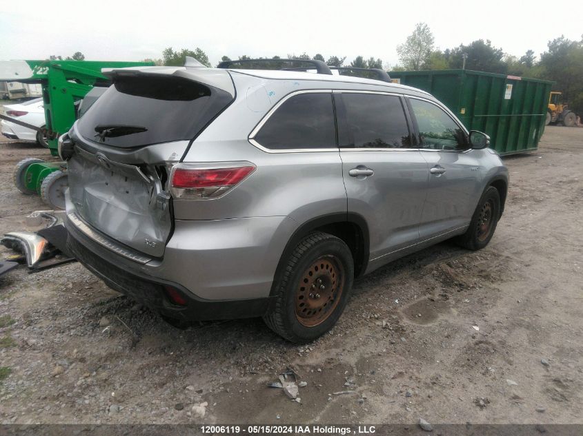 2016 Toyota Highlander Hybrid/Xle VIN: 5TDJCRFH3GS019596 Lot: 12006119