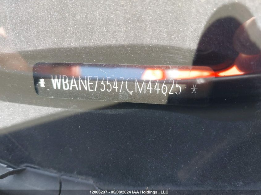 2007 BMW 530 I VIN: WBANE73547CM44625 Lot: 12006237