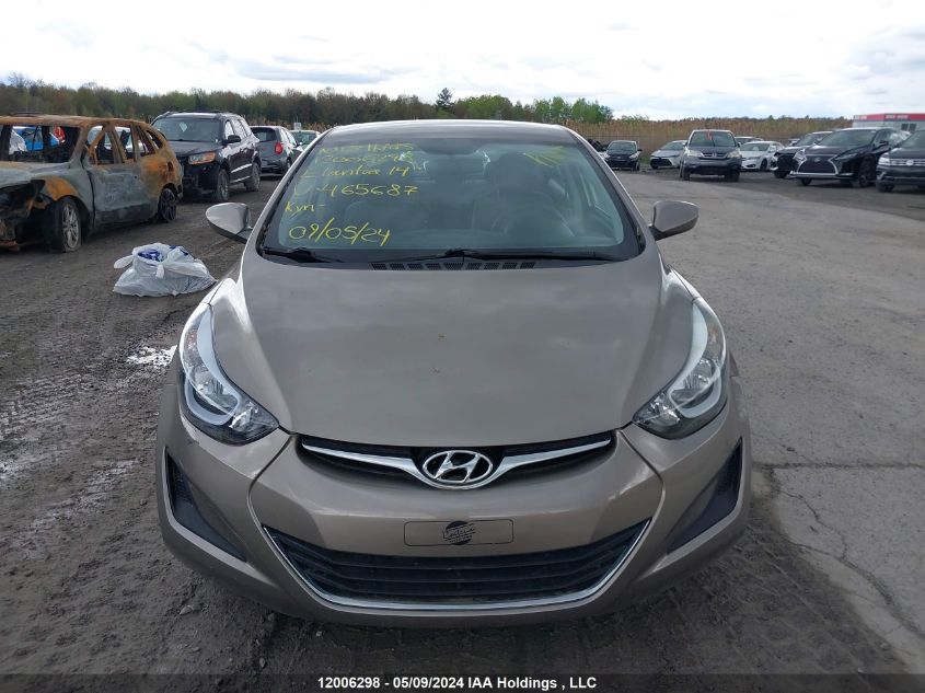 2014 Hyundai Elantra Se/Sport/Limited VIN: 5NPDH4AE9EH465687 Lot: 12006298