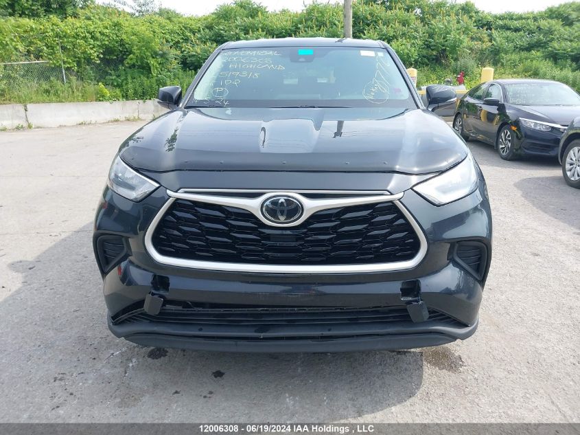 2020 Toyota Highlander Le VIN: 5TDBZRBH6LS519318 Lot: 12006308