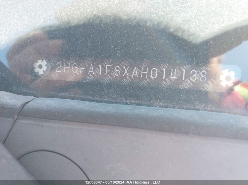 2010 Honda Civic Sdn VIN: 2HGFA1F6XAH014138 Lot: 12006347