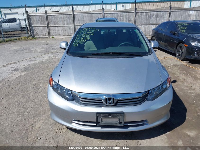 2012 Honda Civic Sdn VIN: 2HGFB2F41CH108459 Lot: 12006499