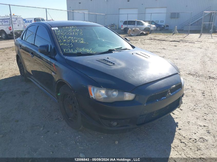 2008 Mitsubishi Lancer VIN: JA3AU86U68U603183 Lot: 12006843