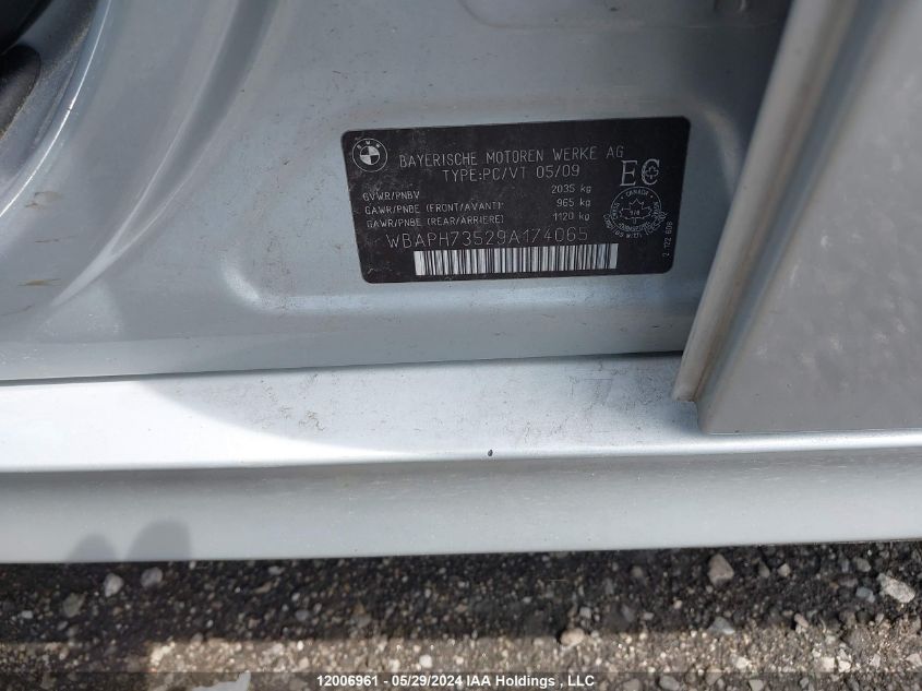 2009 BMW 3 Series VIN: WBAPH73529A174065 Lot: 12006961