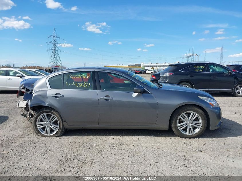 2011 Infiniti G37 VIN: JN1CV6AR6BM407821 Lot: 12006967