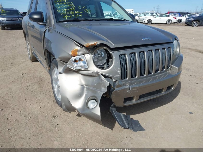 2008 Jeep Compass Sport VIN: 1J8FT47W38D580084 Lot: 12006994