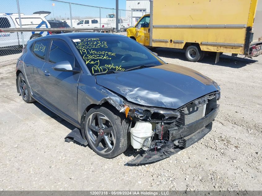 2019 Hyundai Veloster Turbo/Turbo R-Spec/Turbo Ultimate VIN: KMHTH6AB6KU002643 Lot: 12007318