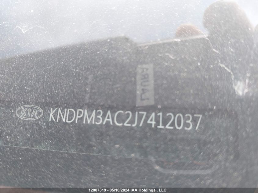 2018 Kia Sportage VIN: KNDPM3AC2J7412037 Lot: 12007319