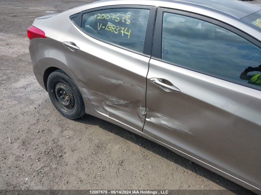 2013 Hyundai Elantra VIN: 5NPDH4AE7DH188374 Lot: 12007575