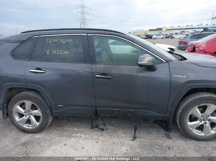 2020 Toyota Rav4 Hybrid Limited VIN: 2T3DWRFV3LW102206 Lot: 12007641