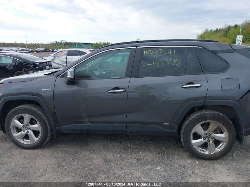 2020 Toyota Rav4 Hybrid Limited VIN: 2T3DWRFV3LW102206 Lot: 12007641