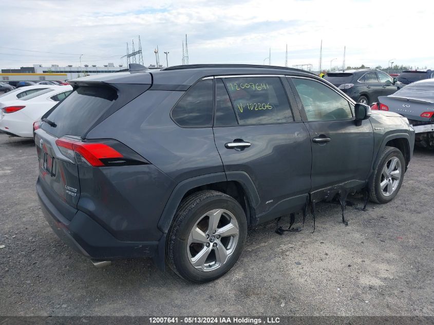 2020 Toyota Rav4 Hybrid Limited VIN: 2T3DWRFV3LW102206 Lot: 12007641