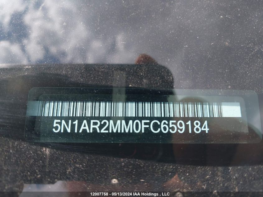 2015 Nissan Pathfinder VIN: 5N1AR2MM0FC659184 Lot: 12007758