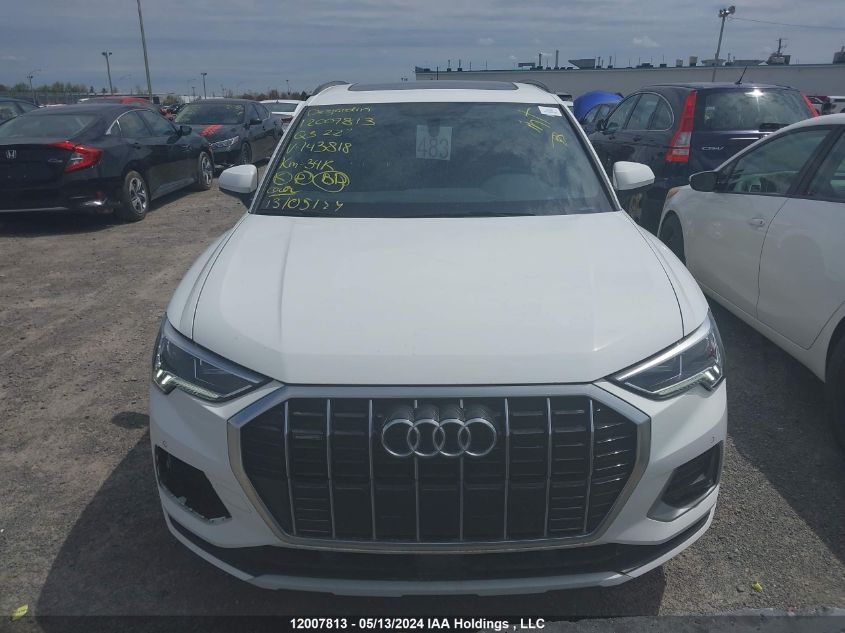 2022 Audi Q3 Komfort 45 VIN: WA1AECF31N1143818 Lot: 12007813