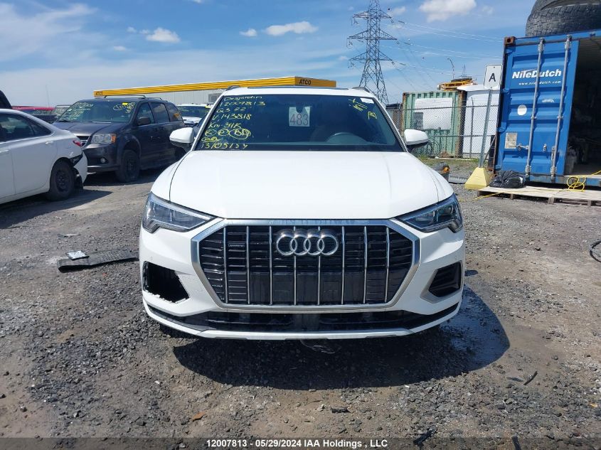2022 Audi Q3 Komfort 45 VIN: WA1AECF31N1143818 Lot: 12007813