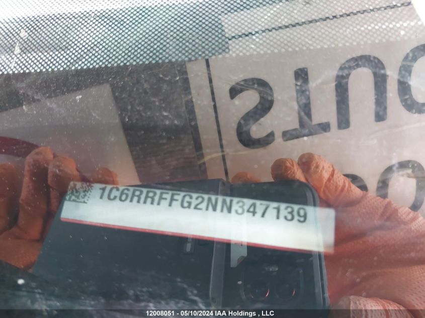 2022 Ram 1500 Big Horn VIN: 1C6RRFFG2NN347139 Lot: 12008051