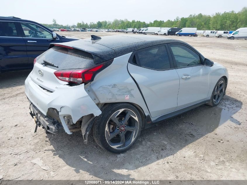 2019 Hyundai Veloster Turbo/Turbo R-Spec/Turbo VIN: KMHTK6AB7KU008080 Lot: 12008071
