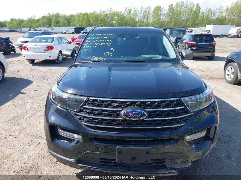 2022 Ford Explorer Xlt VIN: 1FMSK8DHXNGB03342 Lot: 12008098