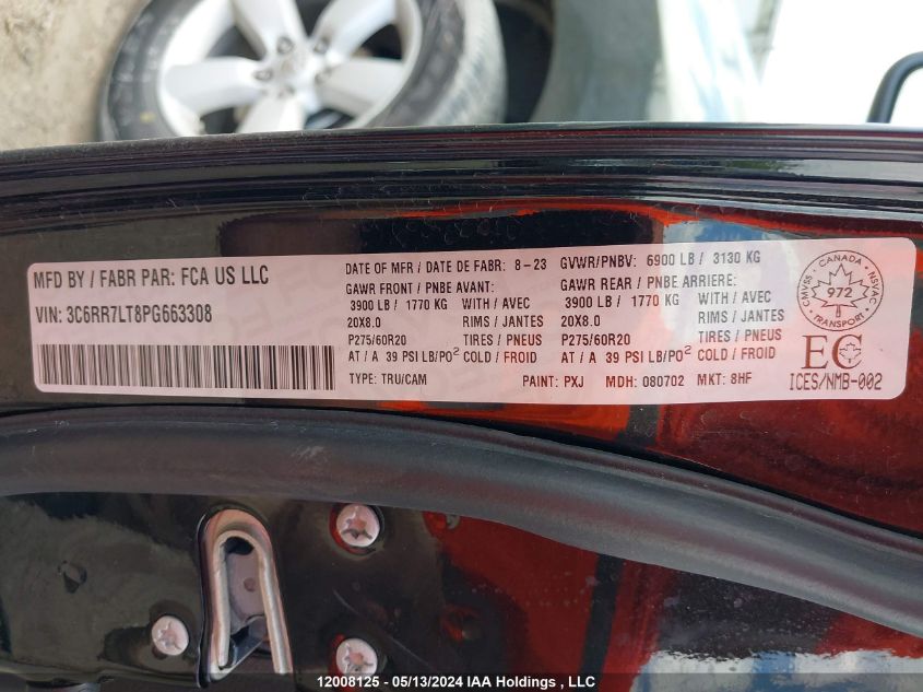 2023 Ram 1500 Classic Slt VIN: 3C6RR7LT8PG663308 Lot: 12008125