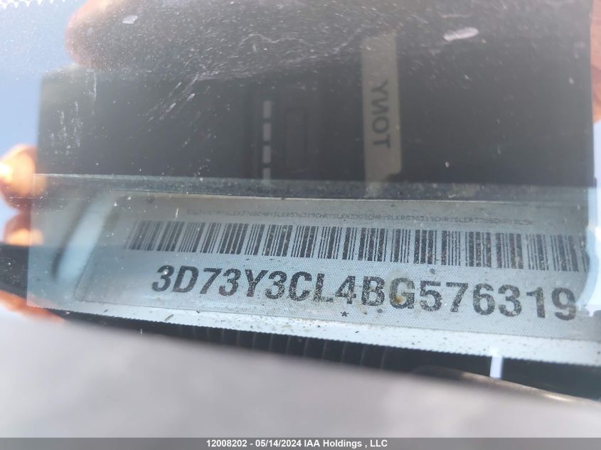 2011 Dodge Ram 3500 VIN: 3D73Y3CL4BG576319 Lot: 12008202