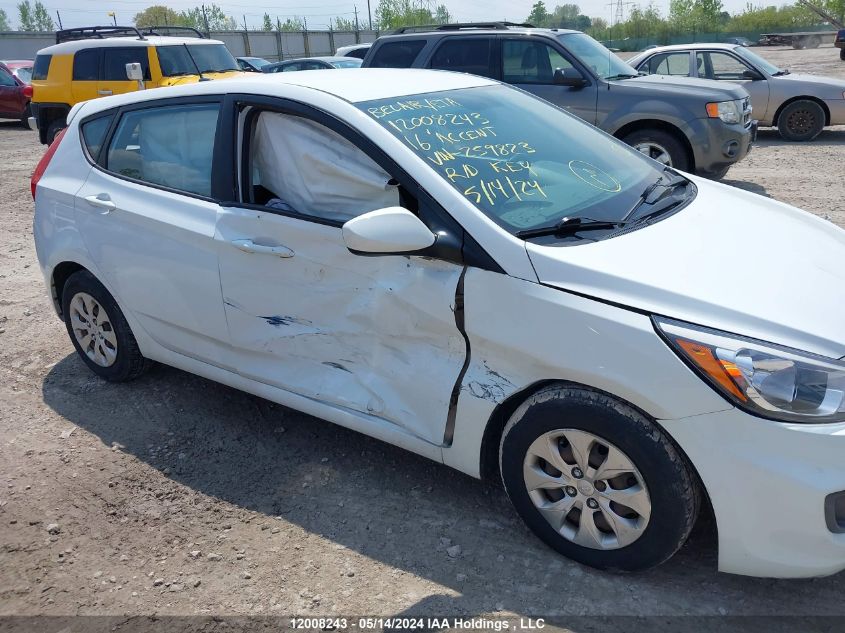 2016 Hyundai Accent VIN: KMHCT5AE7GU259823 Lot: 12008243