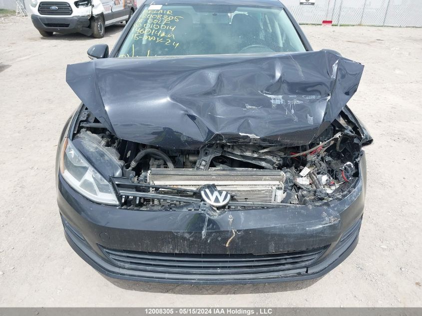 2016 Volkswagen Golf S VIN: 3VW117AU4GM010014 Lot: 12008305