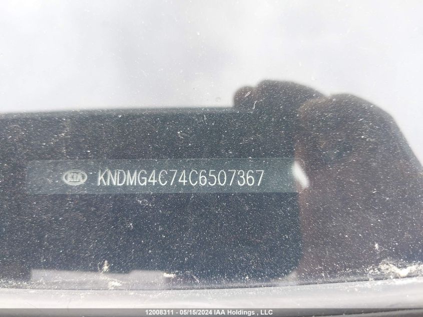 2012 Kia Sedona VIN: KNDMG4C74C6507367 Lot: 12008311