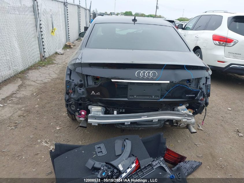 2020 Audi A4 VIN: WAUENAF40LA043644 Lot: 12008533