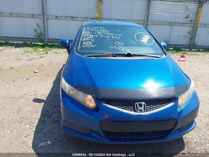 2013 Honda Civic Cpe VIN: 2HGFG3A45DH002175 Lot: 12008534