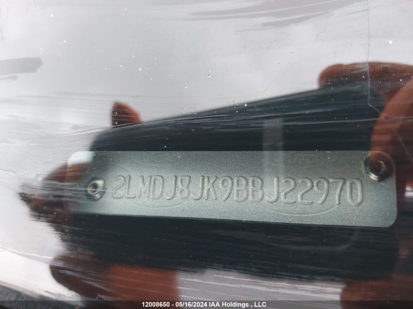 2011 Lincoln Mkx VIN: 2LMDJ8JK9BBJ22970 Lot: 12008650