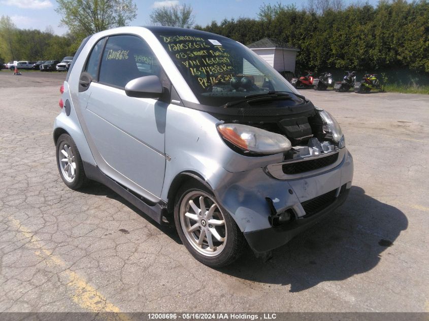 2008 Smart Fortwo Pure/Passion VIN: WMEEJ31X78K166629 Lot: 12008696