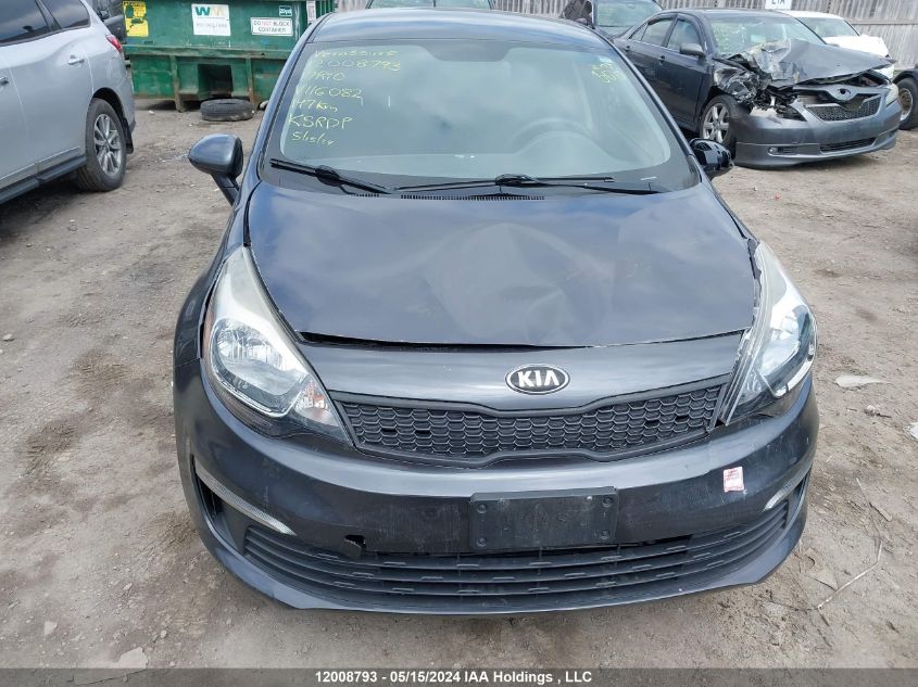 2017 Kia Rio VIN: KNADM4A39H6116082 Lot: 12008793