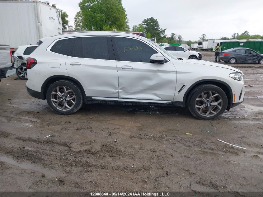 2022 BMW X3 3.0I VIN: 5UX53DP09N9K48579 Lot: 12008840