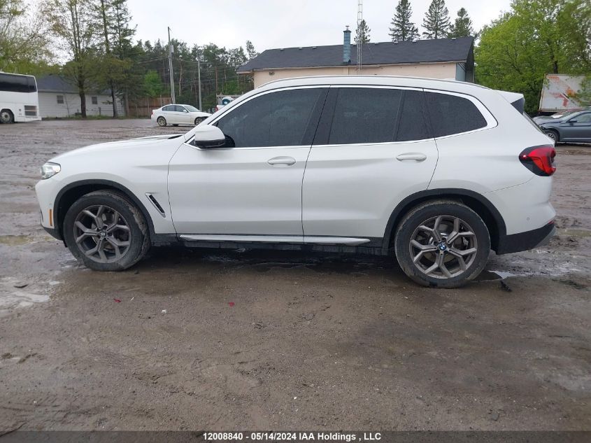 2022 BMW X3 3.0I VIN: 5UX53DP09N9K48579 Lot: 12008840