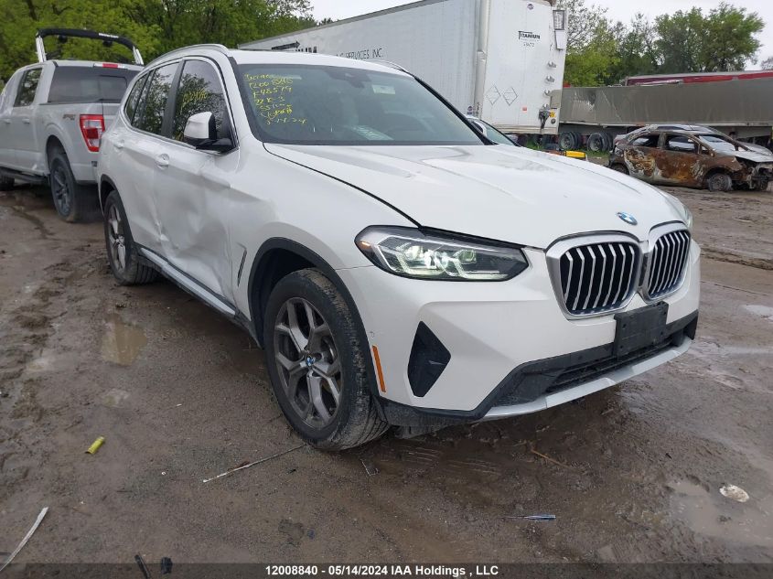 2022 BMW X3 3.0I VIN: 5UX53DP09N9K48579 Lot: 12008840