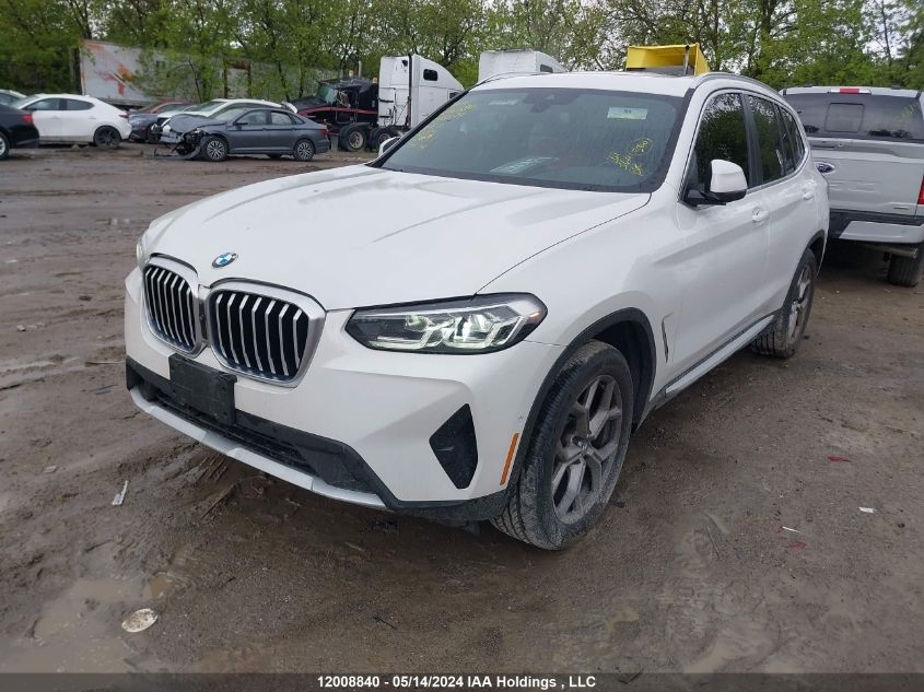 2022 BMW X3 3.0I VIN: 5UX53DP09N9K48579 Lot: 12008840