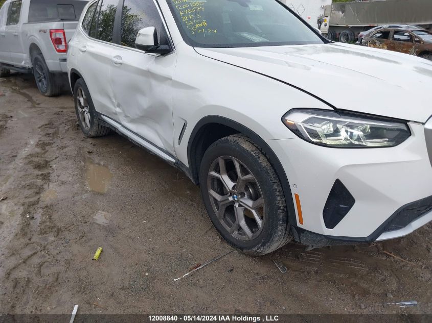 2022 BMW X3 3.0I VIN: 5UX53DP09N9K48579 Lot: 12008840